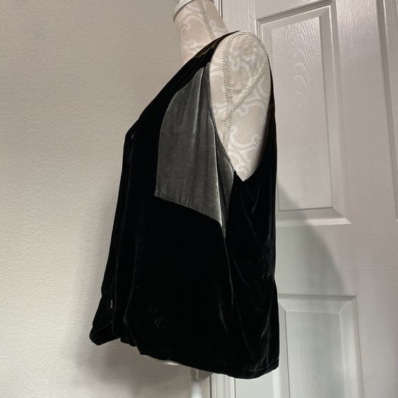 Citron Santa Monica Vest Silk Velour  Block Plain Brown Gray Green Medium Silk - Picture 8 of 15